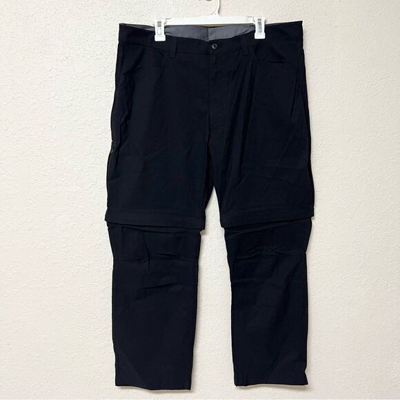Eddie Bauer Convertible Tech Pant Mens Size 40x30 Hiking Black Stretch Nylon - Picture 1 of 6